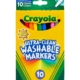 10 Count Washable Fine Line Crayola Classic Color Markers are now ultra washable! Washable from skin, clothing, and from painted walls!