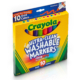 10 Count Washable Broad Line Crayola Classic Color Markers are now ultra washable! Washable from skin, clothing, and from painted walls!