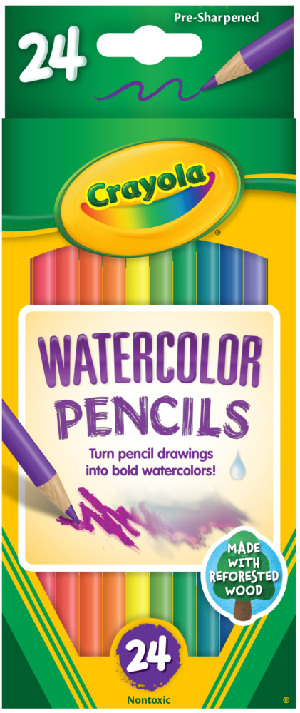 Crayola 24 Count Long Watercolor Colored Pencils