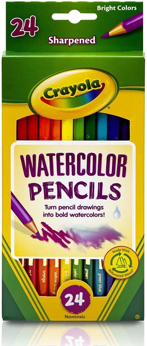 Crayola 24 Count Long Watercolor Colored Pencils