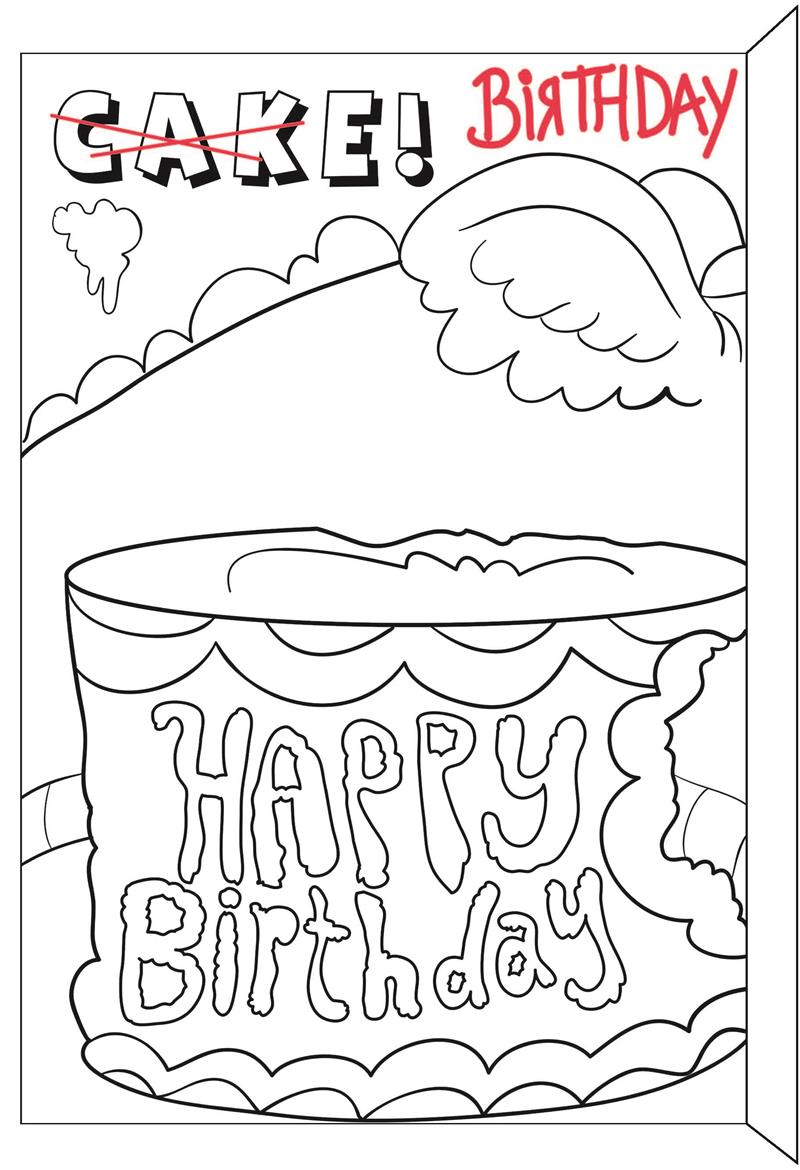 Big Birthday Dinosaur Happy Birthday Coloring Greeting Card 18 x 24