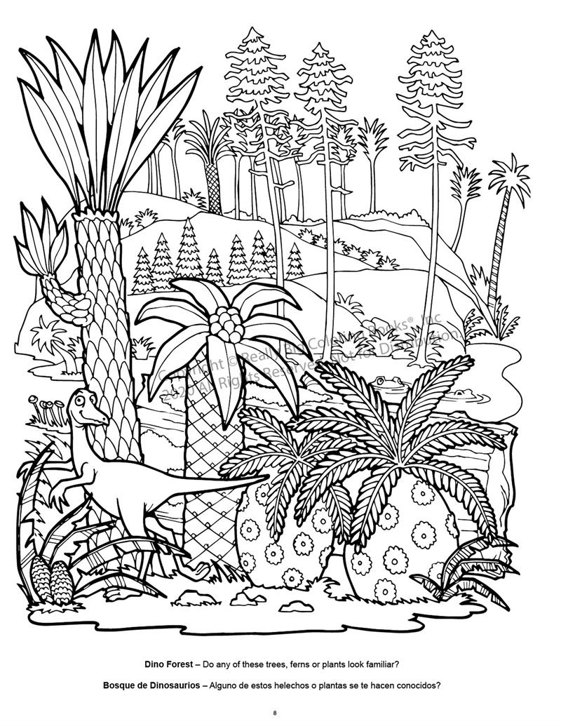 Dinosaurs Forrest Coloring Page