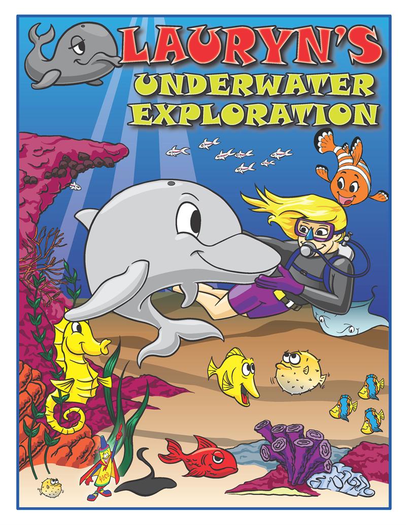 Personalized Underwater Adventures Coloring Book add Your Name to the Coloring Book