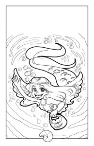 Swimming Mermaid Coloring Page