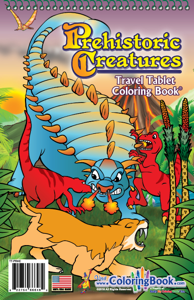 Prehistoric Creatures Travel Tablet Coloring Book