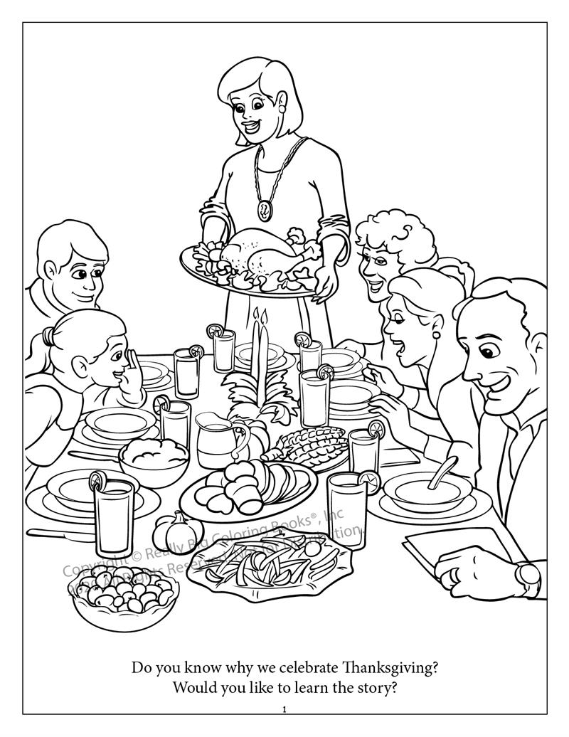 The First Thanksgiving Feast Coloring Page