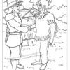 Natives and Pilgrims Thanksgiving Coloring Page