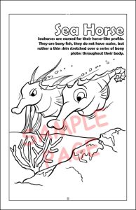 Sea Horses Travel Tablet Coloring Page