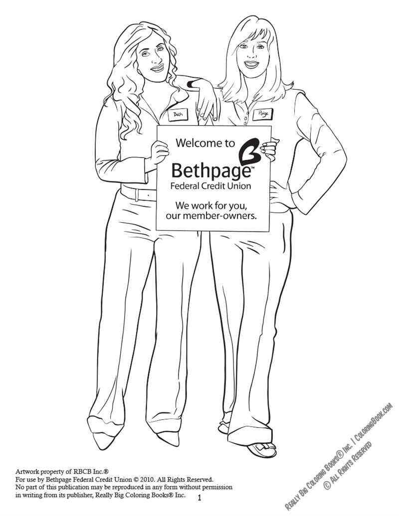 Bethpage Federal Credit Union Coloring Page: Welcome to Bethpage