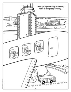 Flying in an Airplane Coloring Page