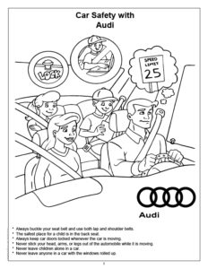 Car Safety with Audi Coloring Page