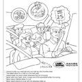 Car Safety with Jaguar Coloring Page