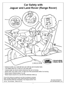 Car Safety with Jaguar Coloring Page