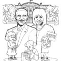 Barack and Michelle Obama Coloring Page