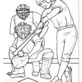 Baseball Imprint Coloring Book: Batting Coloring Page