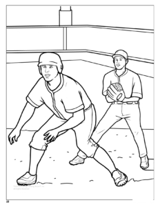 Baseball Imprint Coloring Book: Base Running Coloring Page