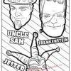 Larger than Life! The Statues of Bell Plastics Coloring Page: Uncle Sam, Frankenstein, Jester