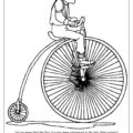 High Wheel Bicycle Coloring Page