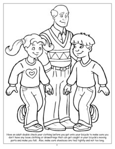Bike Safety Adult Supervision Coloring Page