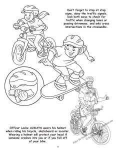 Kid Safety with the Boca Raton Police Department Coloring Page: Helmet Safety