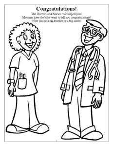 Doctors and Nurses Coloring Page