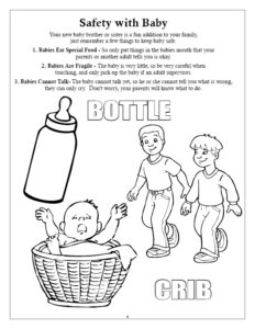 Safety with Baby Coloring Page