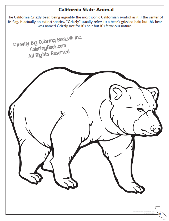 California State Animal Coloring Page