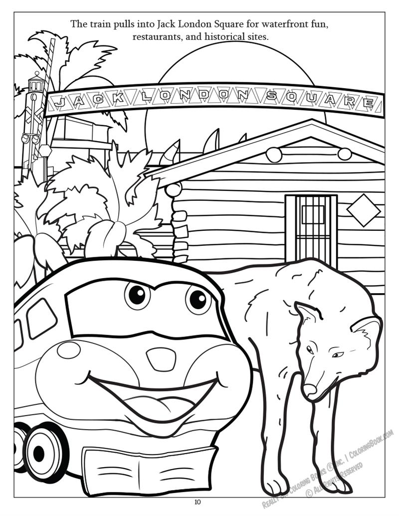 Adventures with Cappy on the Capitol Corridor Train! Coloring Page: Jack London Square