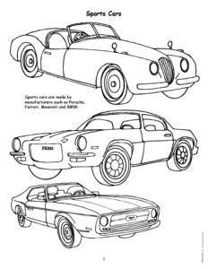 Sports Cars Coloring Page