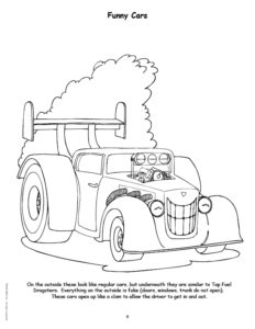 Funny Cars Coloring Page