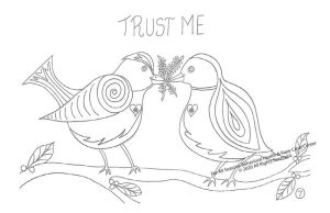Color Me Closer - Coloring in Pairs Coloring Page: Trust Me