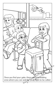 Fly Columbus GA Airport Coloring Page: Waiting for Your Flight
