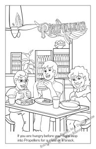 Fly Columbus GA Airport Coloring Page: Food at Propellers