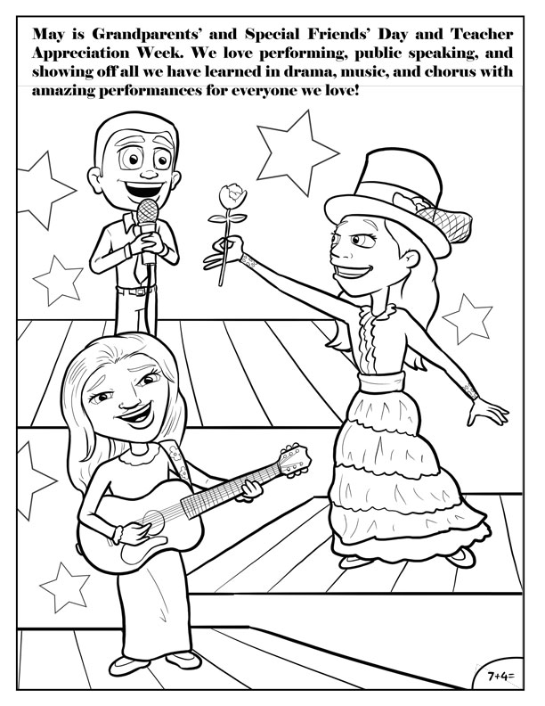 Community School St. Louis Coloring Book. May is Grandparents' and Special Friends' Day and Teacher Appreciation Week.