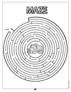 Construction Maze Activity Page