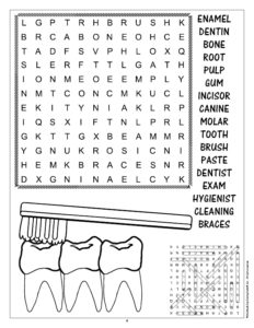Dentist Office Word Search Page