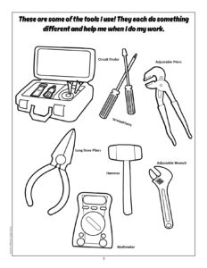 Electrician Tools Coloring Page
