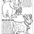 Farm Animals Cows and Pigs Coloring Page