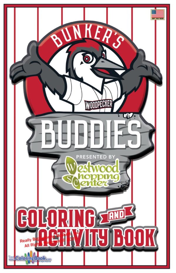 Fayetteville Woodpeckers Bunker's Buddies Coloring and Activity Book