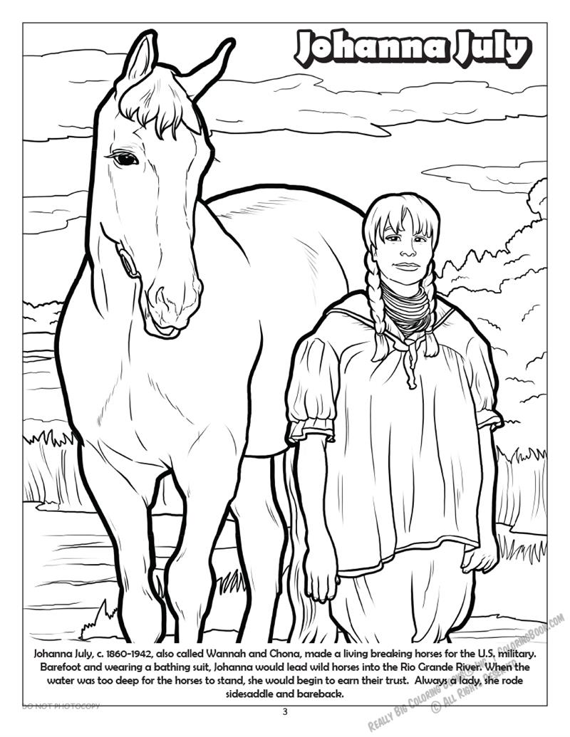 Johanna July Coloring Page: Cowgirls of Color™ Wild West Coloring Book