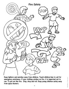 Fire Safety Tips Coloring Page