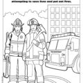 Firefighters Coloring Page First Responder Imprint