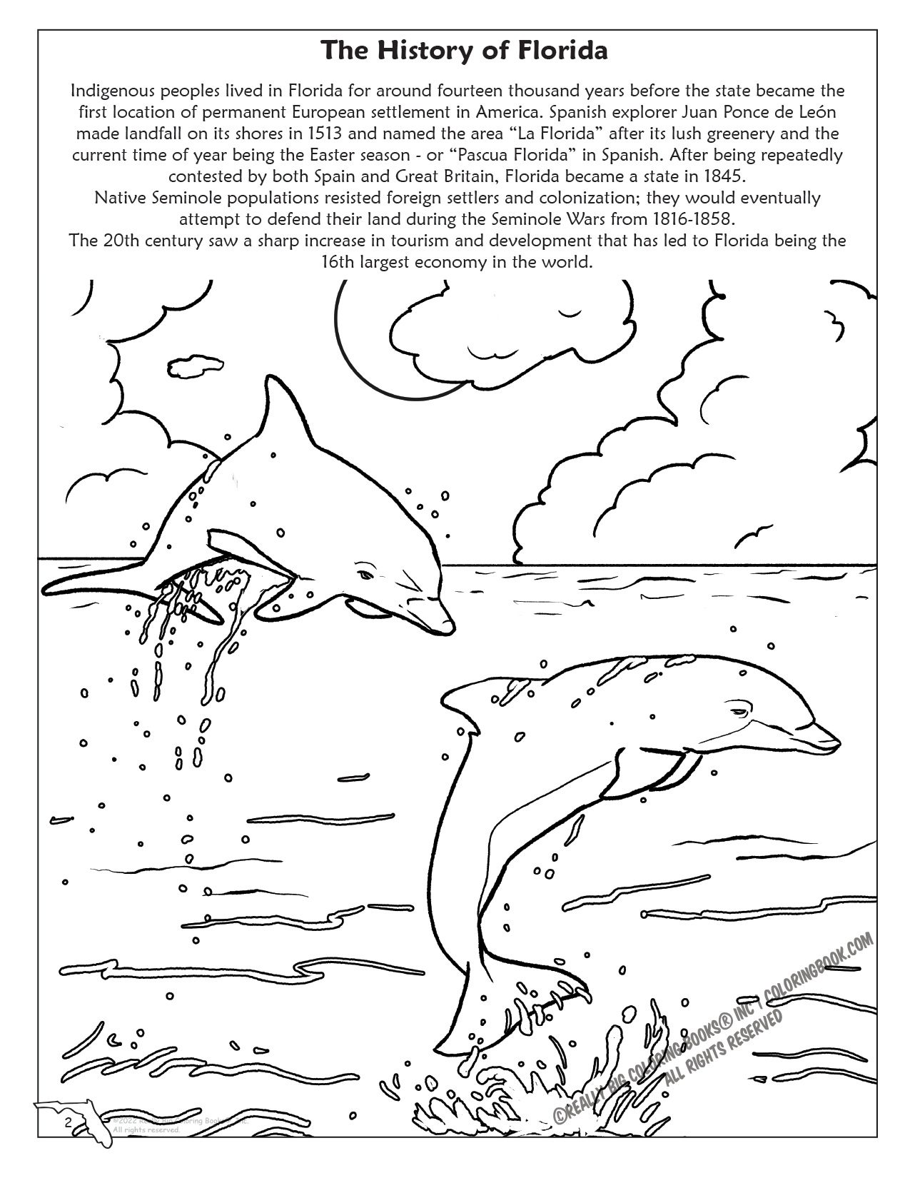 Florida State History Coloring Page