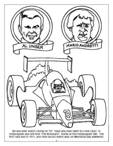 Auto Racing in America Coloring Page