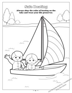 Grand River Dam Authority Water Safety Coloring Page: Safe Boating
