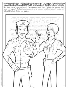 Talking about Guns and Gun Safety Coloring Page