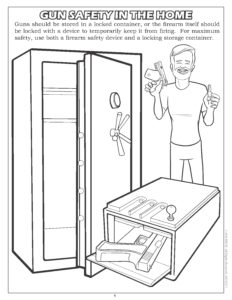Gun Safety in the Home Coloring Page