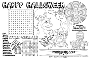 Halloween Coloring Placemat