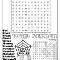 Halloween Word Search Activity Page
