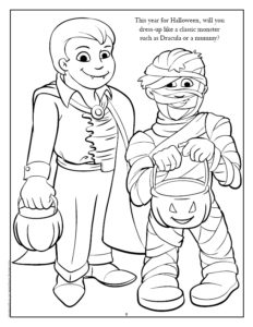 Halloween Costume Coloring Page